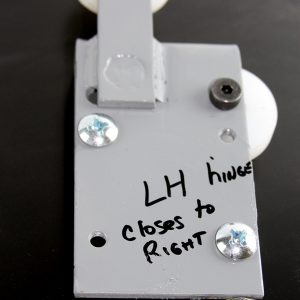 International Bi-Fold Gate Hanger - Right Hand: Drawing B-1362: Standing at the landing and looking into the car: Gate hinged on Left - Closes to Right.