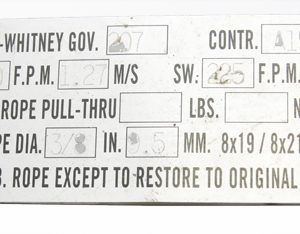 H-W Governor Spring For Model #207 Governor Trip Speed 250FPM.