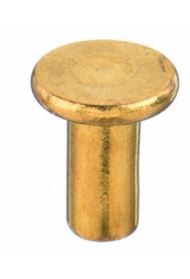Rivet Brass Semi-Tublar 9/64" Diameter, 5/16" Length, 5/16" Head Diameter