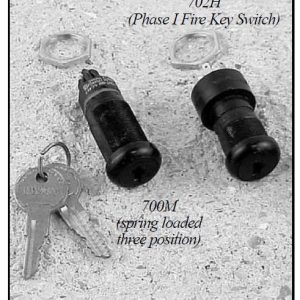 CJA Fire Service Key Switch Hall 702H:  Three Position Key Switch Key Removable in Two Positions & Non Removable in Reset/Bypass position-(10 O'Clock)