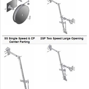 GAL Closer, 2S 41"-44" DO & 2CP 83-90 DO Spring (CL5-0013L): SPRING CLOSER ASSEMBLY, WITH 48" CL. TO CL. ARM, 10 1/2" CL. TO CL. UPPER LINK AND 9 1/4" CL. TO CL. LOWER LINK