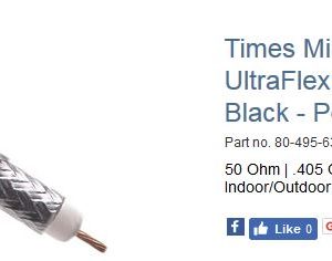 Coax Low Loss Communications For Use with Compu Weigh System Antenna